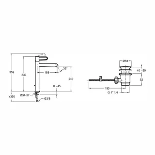 Смеситель для раковины Jacob Delafon Odeon Rive Gauche E21030-BL-00 белый с чёрной ручкой